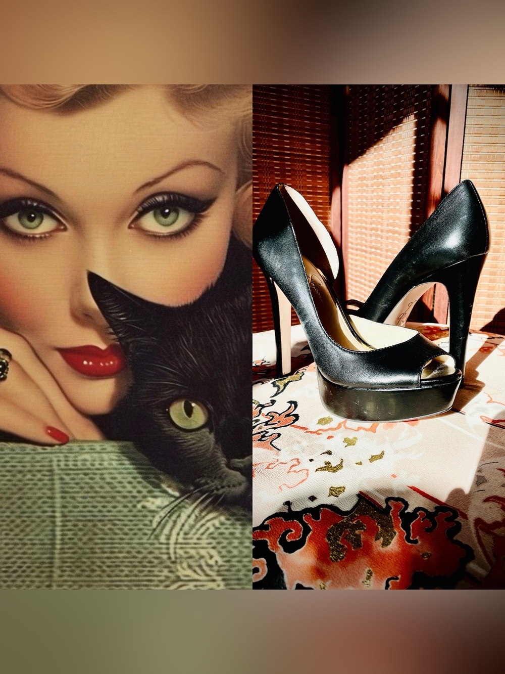 ♥️ Jessica Simpson Black Martella Peep-toe D’orsay shoes 8.5